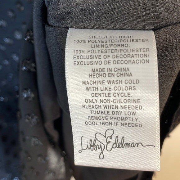 NWT. Libby Edelman XXL Shimmer Swiss Dot Long Sleeve Dress. - Picture 7 of 11